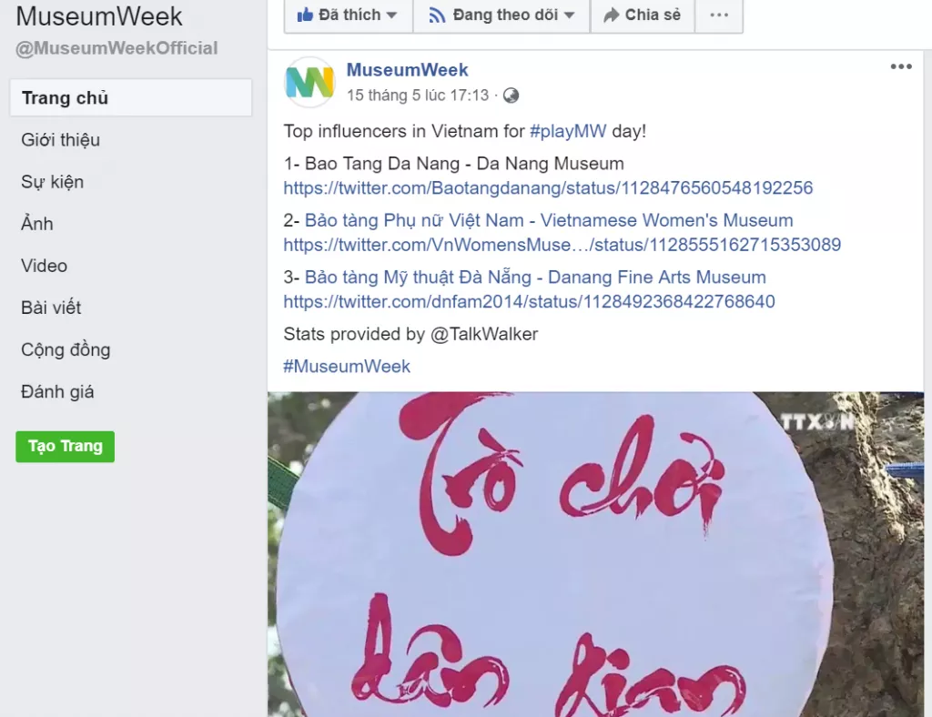 KẾT THÚC TUẦN LỄ BẢO TÀNG – MUSEUM WEEK 2019