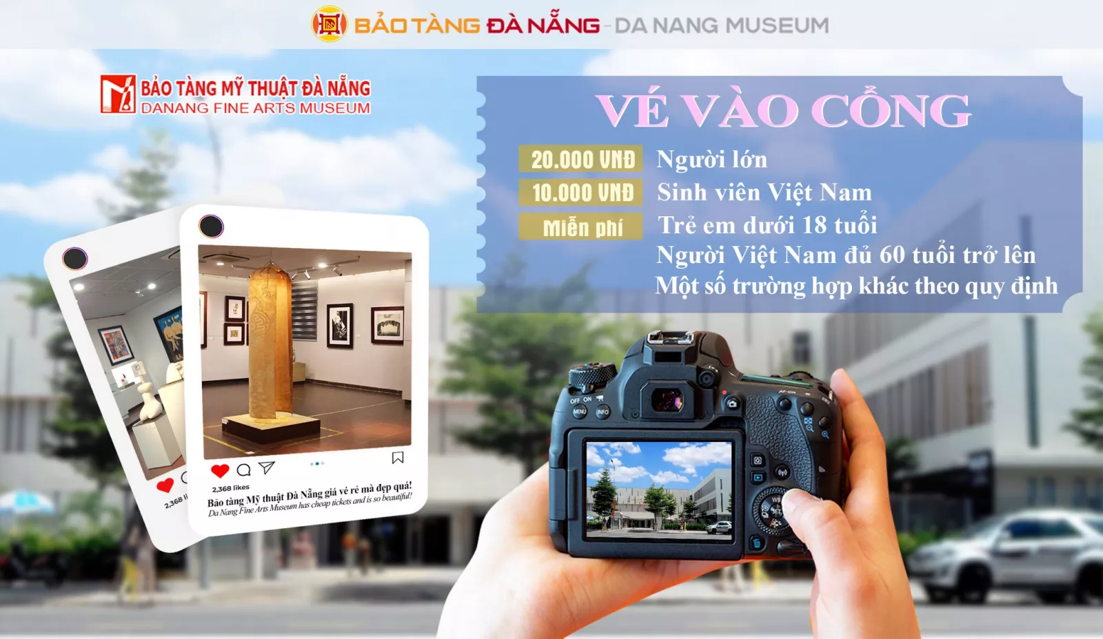 Giá vé tham quan Bảo tàng Mỹ thuật Đà Nẵng