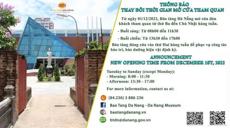 BẢO TÀNG ĐÀ NẴNG THÔNG BÁO THAY ĐỔI THỜI GIAN MỞ CỬA THAM QUAN