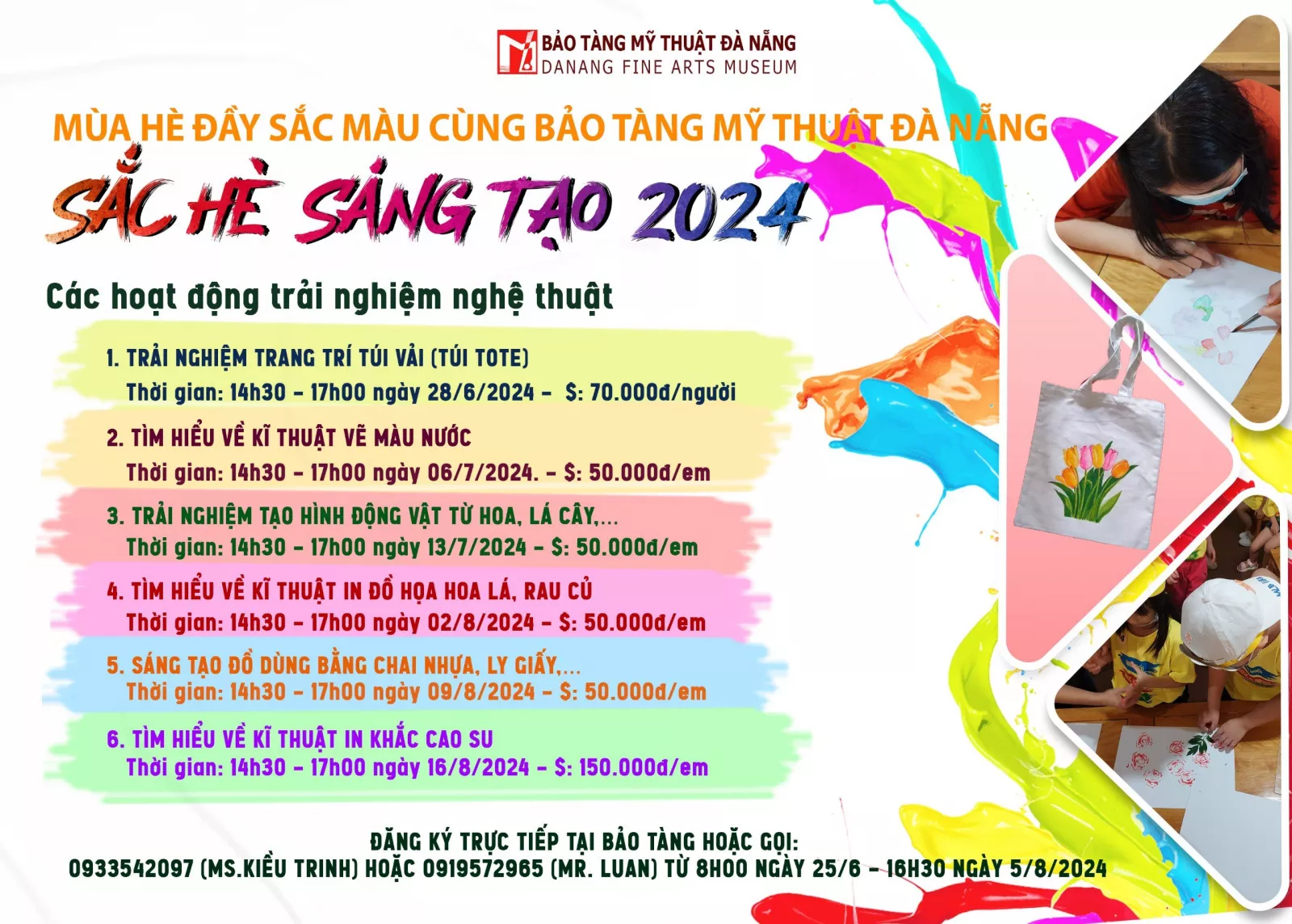 Chương trình trải nghiệm “Sắc hè sáng tạo” năm 2024 tại Bảo tàng Mỹ thuật Đà Nẵng